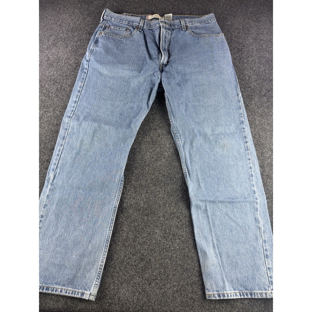 Levis 505 Jeans Mens 40x30 Regular Fit Blue Denim Straight Leg Classic